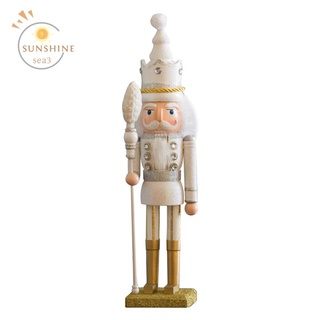 Nutcracker Soldado 42cm Puppe decoraciones navideñas adornos De madera títere juguete De regalo blanco para el hogar