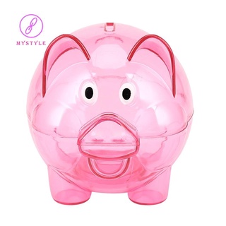 lindo cerdo de plástico transparente hucha caja de monedas dinero caja de ahorro de dinero caso de los niños juguete regalo
