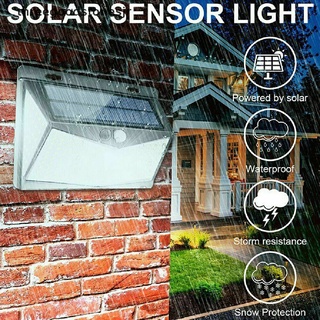Sensor De movimiento Pir De pared con 208 Leds impermeables con energía Solar Para exteriores/jardín
