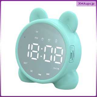 altavoz inalámbrico bluetooth reloj despertador usb carga espejo superficie sensor táctil portátil pantalla de batería para dormitorio regalo