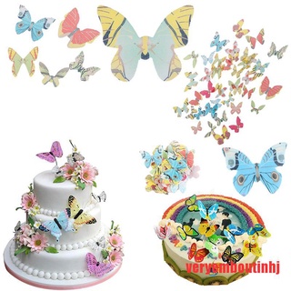 (hhhot+) 42 piezas mixtas de mariposa comestibles obleas de papel de arroz para tartas, cupcakes
