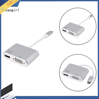 Sev USB C a HDMI compatible VGA adaptador 4K alta claridad Type-C Hub Audio Video Converter para Macbook