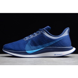 AJ4114-441 Mens Nike Zoom Pegasus 35 Turbo 2.0 Dark Blue/Blue-White Running Sports Sneakers