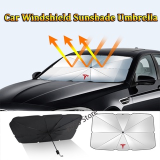 Parabrisas delantero del coche Parasol Auto rayos UV y Reflector de calor plegable paraguas para Tesla model3 modelos modelX