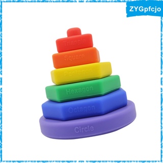 arco iris silicona dentición juguetes de apilamiento aprendizaje construcción sensorial juguete regalos