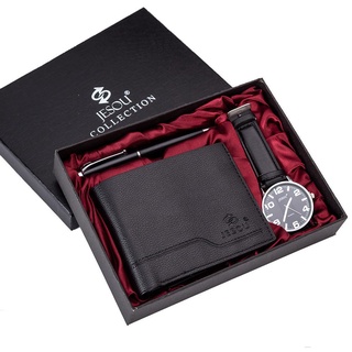 Jesou Collection hombres Set de regalo creativo reloj+cartera+bolígrafo Casual estilo de negocios combinación conjunto para novio