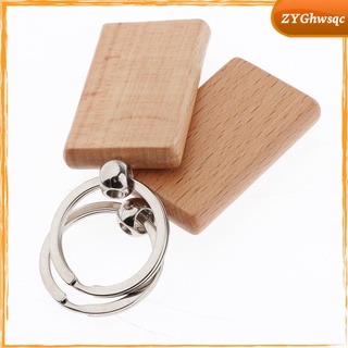 Blank Key Rings Wood Keychain Key Tags Keychain Supplies for Craft Wallet (3)