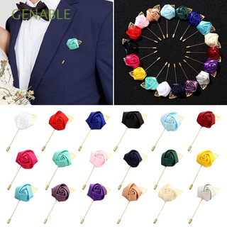 GENABLE Clothes Accessory Groom Boutonniere Golden Leaf Men Wedding Boutonniere Rose Flower Brooch Brooch Flower Bridal Wedding Decor Fashion Brooch Pin Jewelry Lapel Pin Best Man Corsage/Multicolor