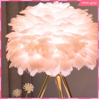 Creative Romantic Feather Table Lamp Desk Bedside Light Lampshade Wedding Living Room Home Office Porch Hallway Indoor Decoration Lighting