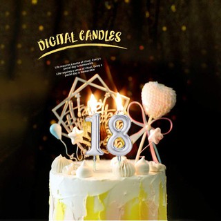 1 pieza de plata número de cumpleaños vela para pastel 0-9 número velas decoración de tarta para fiesta de cumpleaños favor celebración