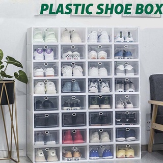 Caja De zapatos De Plástico plegable con contenedor De Plástico para organizar Closet Flip caja/Multicolor (7)