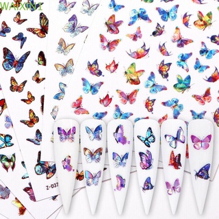 suqii manicura uñas pegatinas 3d adhesivo láser color mariposa diy uñas arte decoraciones envolturas transferencia pegatinas deslizadores