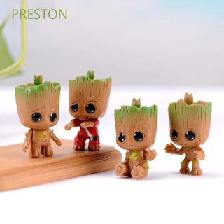 Preston lindo árbol hombre Groot pequeña figura juguetes Groot figura Mini Groot accesorios interiores coche adorno coleccionable modelo para regalos modelo muñeca figura de acción