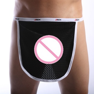 Tangas de malla hombre transparente Gay masculino sin espalda cuerdas ropa interior hombres Jockstrap lencería