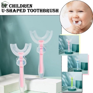Ventosa en forma de U para niños cepillo de dientes de silicona bebé limpiador de dientes de dibujos animados suave cepillo de dientes