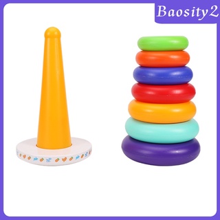[BAOSITY2] Arco iris apilamiento anillo torre colorido bloques rompecabezas anillo juguetes educativos