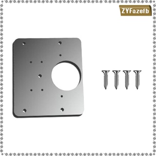 kit de soporte de fijación de placa de reparación de bisagras de gabinete de acero inoxidable con agujero y tornillos para ventana de muebles de madera (5)