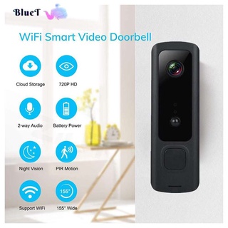Tuya Smart Video timbre impermeable visión nocturna seguridad hogar 720P cámara Digital intercomunicador Visual WIFI timbre de puerta [bluet]
