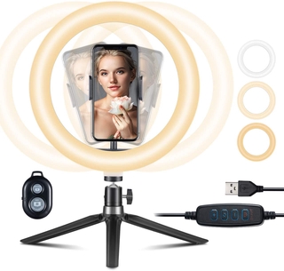 10" Led anillo de luz del teléfono titular Pro portátil foto Selfie con soporte de trípode de maquillaje remoto
