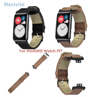 massvise durable color cuero pu pulsera correa de reloj correa de muñeca para huawei reloj ajuste smart pulsera accesorios