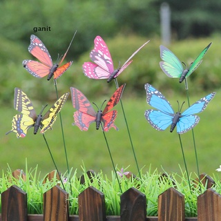 [ganit] 15 piezas de mariposa artificial decoraciones de jardín simulación estacas planta de patio [ganit]