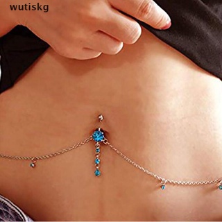 Wutiskg Fashion Surgical Steel Belly Button Waist Chain Navel Piercing Ring Body Jewelry CO