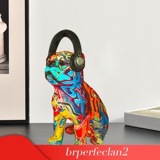 (Brper2) Creativo Moderno Escultura de perro de colores Bulldog figurilla de Resina artesanía de oficina decoración de hogar arte de colección (9)