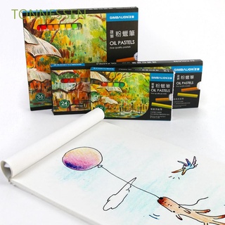 TONNESSEN 12/24/36 óleo Pastel palo surtido colores arte suministros crayones para artistas profesionales niños estudiantes redondo suave pintura Pastels conjunto