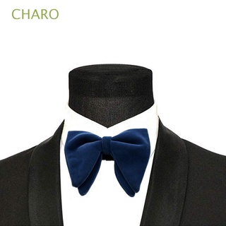 CHARO Funeral Neck Tie Men Planted Velvet Bow Tie Christmas Gift Women Formal Wear Accessories Wedding Bow Knot Solid Horn Bow Ties/Multicolor