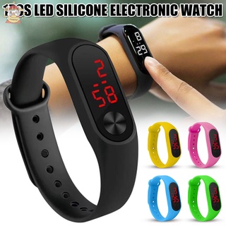 reloj de pulsera de silicona para hombres y mujeres electrónico colores caramelo relojes led casual reloj deportivo