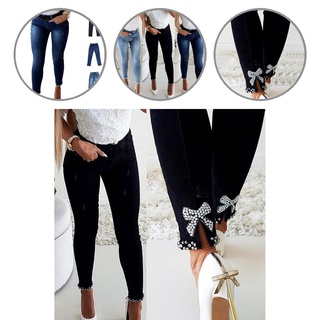 wutikanmi retráctil resistente a las mujeres jeans de cintura alta bolsillos de las mujeres jeans cómodo streetwear