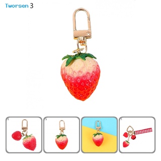 tworsen tridimensional mochila colgante juguete anti-caída amor corazón 3d fresa campana llavero encanto adorable para niña