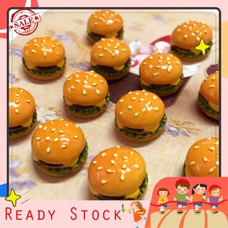 [sabaya] 5 piezas mini resina simulación hamburguesa accesorio de comida falsa casa de muñecas juguetes