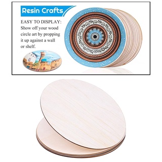 5Pc Unfinished Natural Wood Circular Slices Round Blanks Pieces for Painting