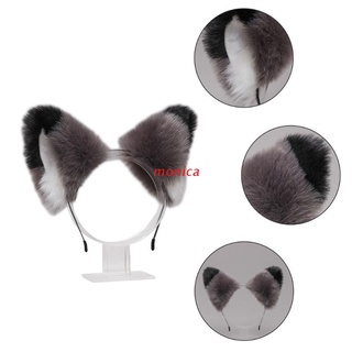 mon lolita diademas peludo animal gatito orejas headwear kawaii gato pelo aro para halloween cosplay tocado fiesta suministros