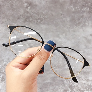 Nuevo estilo espejo plano mujer Retro marco de Metal Unisex gafas marco redondo señora gafas marco (2)