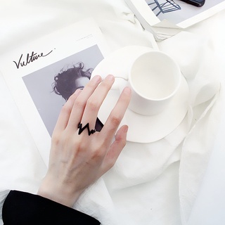 Stylecandycatfashion Harajuku estilo Casual Simple negro todo-partido masculino y femenino estudiante pareja anillos pequeño anillo de dedo anillo