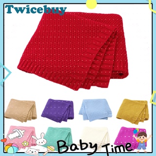 Twicebuy - manta de felpa suave para bebé, Color sólido, para dormir