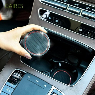 GAIRES Bling Auto Cup Mats Glitter Cup Holder Car Coasters Anti Slip Rhinestone PVC Crystal 2.75 inch Vehicle Interior Accessory