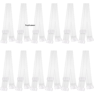 [tophumor] 12 pares de correas de sujetador transparentes invisibles antideslizantes ajustables de repuesto transparente.