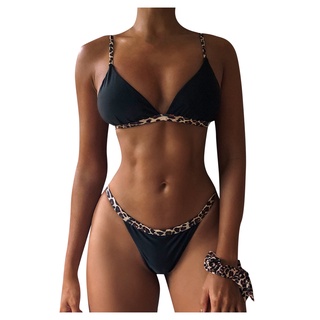 tsl mujeres rayas push up corte alto cintura alta halter bikini conjunto de dos piezas traje de baño (2)