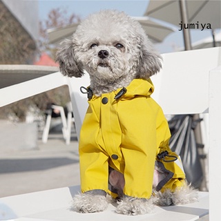 【Ready Stock】DSP--Dog Raincoat Rainproof Four-legged PVC Reflective Pet Sport Hoodies for Puppy (4)