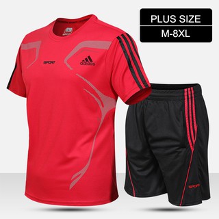 [Talla grande]camiseta de fútbol para hombre/ropa deportiva+pantalones cortos 6XL-8XL