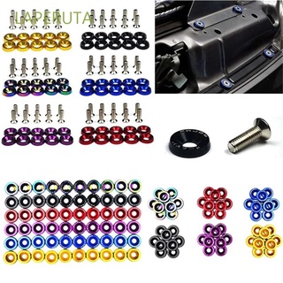 LAPERUTA Auto Accessaries Car Modified Bolts Aluminum License Plate Bolts Car Modified Washer Bumper Car Styling Hex Plate M6 Engine styling Car Fasteners JDM Washer/Multicolor (1)