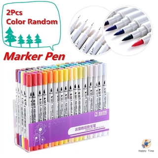 2 pzs rotuladores de doble punta/marcadores/marcadores/pincel/marcador/pintura/bolígrafo de Color de agua