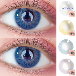 1 par de lentes de contacto de ojos naturales maquillaje portátil unisex ojo grande lentes de contacto de color para club nocturno