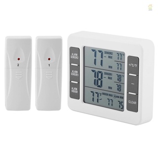 Termómetro Digital inalámbrico para refrigerador alarma Sonoro al aire libre interior con Sensor Freezer Min/Max Registro De Temperatura