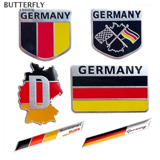 [mariposa] 3d aluminio Auto emblema de coche alemania alemán bandera logotipo rejilla insignia pegatina