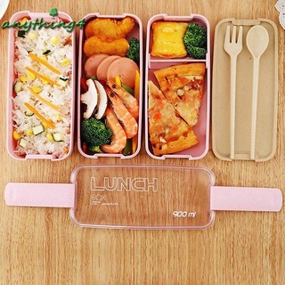 • Utensilios de cocina de 3 capas caja de almuerzo sellada a prueba de fugas Bento caja portátil contenedor de alimentos conjunto (1)