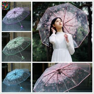 Paraguas transparente transparente flor de cerezo hongo Apollo Sakura 3 pliegues paraguas